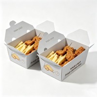 Boîte en carton jetable de qualité alimentaire, recyclable, design libre, pour poulet frit, fast-food, hamburger, boissons, emballage à emporter