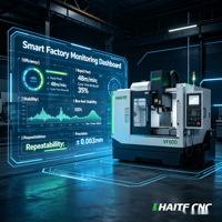 Mesin Penggilingan CNC Vertikal Industrial HITECNC VF600 3 Axis Kecepatan Tinggi Kontrol GSK untuk Bagian Aluminium dan Logam