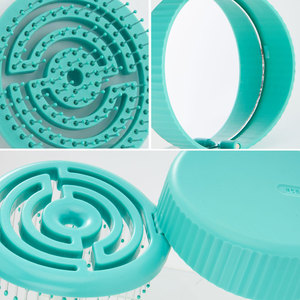 Cepillo de Pelo Circular Portátil y Plegable 2 en 1 con Espejo de Maquillaje Integrado para Bolsos de Mujer - Product Image 4