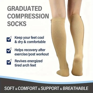 <span class=keywords><strong>Calcetines</strong></span> <span class=keywords><strong>de</strong></span> Compresión hasta la Rodilla Transpirables Personalizados OEM con Cremallera - Product Image 3