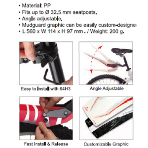 Parafango per bicicletta Mtb di alta qualità a sgancio rapido <span class=keywords><strong>e</strong></span> parafango posteriore per bici facilmente progettato su misura - Product Image 2