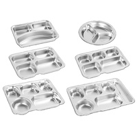 Assiette carrée en acier inoxydable 304 avec couvercle, pour préparation de repas, stockage alimentaire, compatible micro-ondes