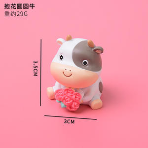 Mini artesanías <span class=keywords><strong>de</strong></span> resina creativas, decoración <span class=keywords><strong>de</strong></span> coche, figuritas <span class=keywords><strong>de</strong></span> vaca inspiradas en dibujos animados, regalo del Año del Buey, adornos <span class=keywords><strong>de</strong></span> vaca bonitos - Product Image 6