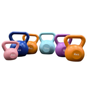 Kadın spor salonu Fitness <span class=keywords><strong>Kettlebell</strong></span> 5LB 30LB çimento renkli çimento ağırlığı için antreman toptan - Product Image 1