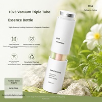 에센셜 오일 스킨케어 병 맞춤형 3중 챔버 고급 세럼 & 로션 병 10*3 에어리스 펌프 플라스틱 맞춤 색상