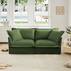 <span class=keywords><strong>Canapé</strong></span> décontracté 2 places rembourré de style nordique minimaliste rétro <span class=keywords><strong>pour</strong></span> salon - Product Image 2