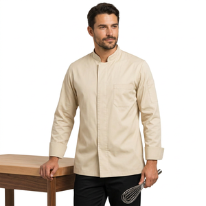Uniforme de cuisine en coton à manches longues unisexe pour personnel de restaurant et d'hôtel, tenue de travail durable, fourni par le fabricant - Product Image 1