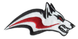 Occhi rossi lupo 3.3 pollici ampia applique fatte a mano all'uncinetto tessuto ricamato <span class=keywords><strong>Patch</strong></span> per gilet da motociclista croazia materiale feltro - Product Image 2