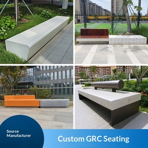 เก้าอี้คอนกรีตเปลือย GRC รูปทรง UHPC เฟอร์นิเจอร์กลางแจ้งสำหรับสวนสาธารณะ ลานกิจกรรม ต้นไม้ ริมสระน้ำ แบบกำหนดเองได้ - Product Image 1