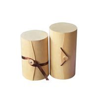 Boîte en bois de balsa en placage souple de forme ronde personnalisée, boîte de rangement pour sachets de thé ou de café en bois, boîte cadeau en bois de bouleau