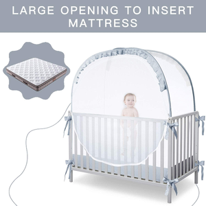 Elegante mosquitera cuadrada de satén con encaje para cuna de bebé, plegable, tipo tienda de campaña, para verano, protectora para dormitorio - Product Image 4