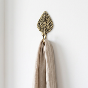AK Brass Modern Leaf Design Brass Wall <b>Hook</b> Metal <b>Decorative</b> Clothes Hanger <b>Coat</b> <b>Hook</b> Home Decor - Product Image 2