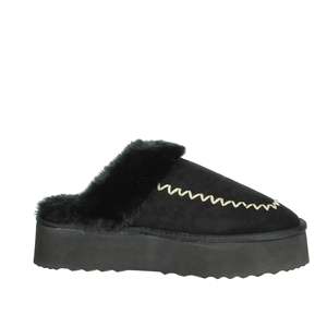 Sabot pour femme 8880 noir doublé de fausse fourrure, pantoufle pour la maison - Product Image 4