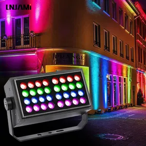 LNJAMI IP66 exterior LED DMX RGBW RGB holofote para fachada de edifício LED lavadora de parede