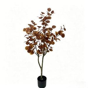 Elegante ramo de eucalipto preservado en tonos ámbar cálidos para centros de mesa de temporada durante todo el año - Product Image 1