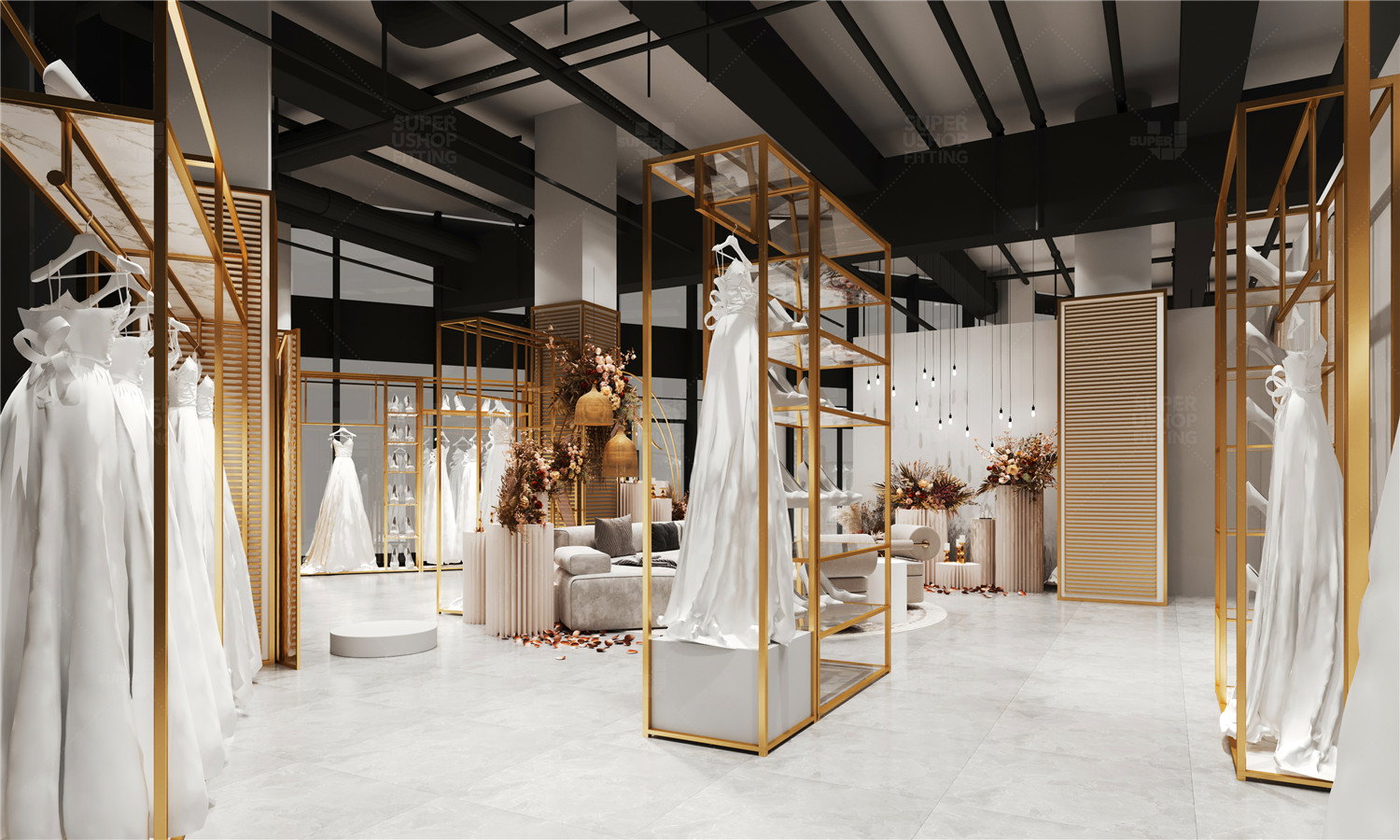 Design del negozio di abiti da sposa