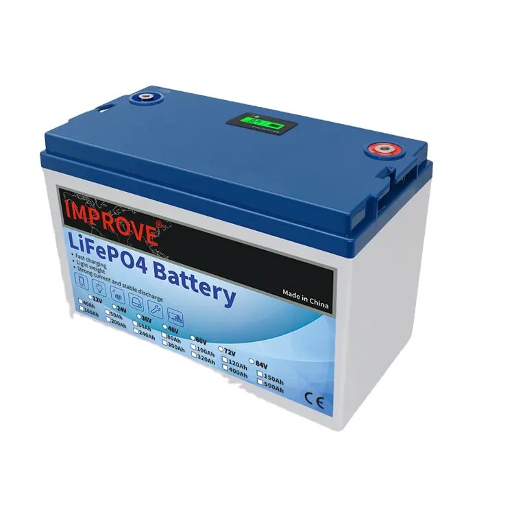 Améliorer le fabricant BMS 12V 100ah 120ah LIFEPO4 batterie Lithium-Ion avec LCD pour la pêche marine bateau yacht