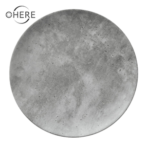 Platos de <span class=keywords><strong>Cemento</strong></span> Gris Mate para Bodas al por Mayor, Juegos de Platos Retro Campestres, Vajilla de Porcelana - Product Image 2