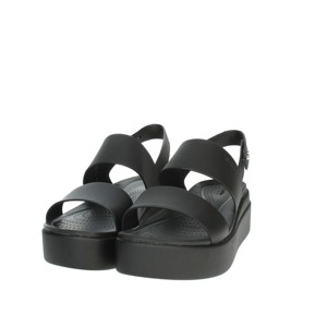 Sandali neri con tacco 206453 con punta aperta e Peep Toe traspirante in altezza per la primavera e l'estate con soletta in gomma - Product Image 6