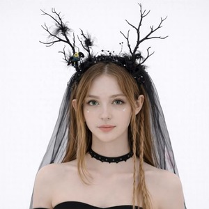 Diadema de rama de árbol de Halloween 2025 para niñas, diadema de tul divertida y espeluznante a la moda para mujeres, accesorios para el cabello en stock - Product Image 2