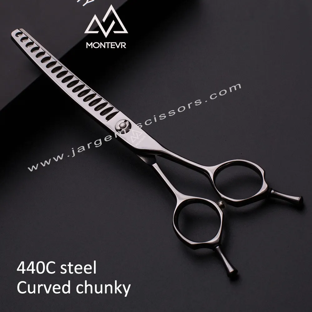 Curved Thinning Hair Scissors for Pet Chunky Pet Grooming Scissors Thinners Dog Grooming Scissors
