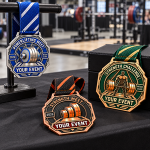 Médailles de compétition sportives personnalisées pour les rencontres de powerlifting et les défis de force en trois designs – Fabricant de médailles OEM ODM - Product Image 2