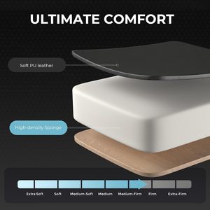 Chaise de jeu de massage noire la plus confortable et relaxante, entièrement en cuir, avec siège pivotant à 360 degrés, réglable en hauteur pour le bureau - Product Image 6