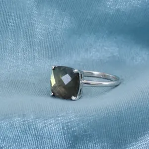 BEST SELLER <b>Boho</b> <b>Ring</b> for Women 925 Sterling <b>Silver</b> with Natural Moonstone & Labradorite Gemstone Solid <b>Silver</b> Fashion Jewelry - Product Image 3