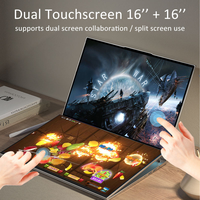 Laptop Aziendale a Doppio Schermo con Intel Core I7-1260P/i7-1360P, Display Touch da 16 Pollici, SSD da 1TB/2TB/4TB, Windows 10/11, RAM da 8GB/16GB/32GB