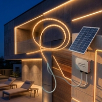 Tira de Luces LED Solares de Grado Profesional para Exteriores, Resistentes al Agua, Flexibles, con Clasificación IP66, 40 Metros de Longitud, RGB, para Jardín, Puente, Carretera
