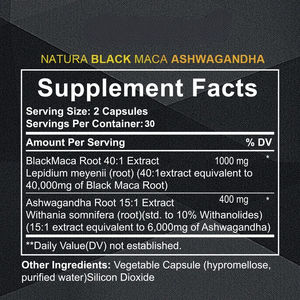 Cápsulas de extracto de Ashwagandha de raíz de Maca negra de grado alimenticio OEM que mejoran la energía, ingredientes activos vitamínicos, suplementos de hierbas para - Product Image 6