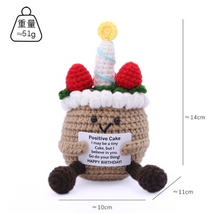 Nuevo Pastel de Cumpleaños Hecho a Mano con Ganchillo, Tarjeta de Energía Positiva, Postre, Té con Leche de Perlas, Muñeca de Ganchillo Decorativa, Regalo de Navidad - Product Image 4