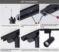 10W 20W 30W 40W Rotation Réglable Cob Spotlight Système d'éclairage sur rail Commercial Intérieur Spot sur rail Led Track Lights