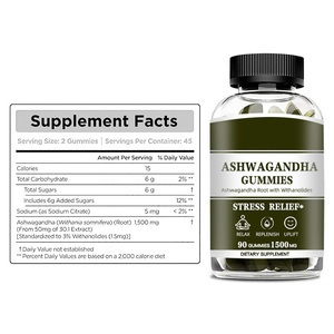 Gomitas de Raíz de Ashwagandha de 1500 mg, Venta al por Mayor, con Withanólidos, Mejora la Inmunidad, Apoyo Inmunitario, Sabor a Fresa para Adultos, 60 Unidades - Product Image 2