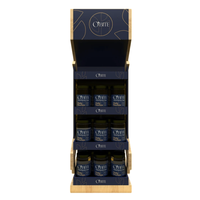 Présentoir en bois multi-niveaux détachable personnalisé Ray pour compléments alimentaires, idéal pour les magasins de sport/fitness et les étagères de vente au détail de protéines en poudre et de produits alimentaires.