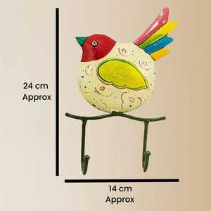 Gancho de Pared de Hierro Hecho a Mano con Diseño de Pájaro, Dos Ganchos, Colgador de Pared Decorativo de Metal para el Hogar, Entrada, Almacenamiento, Regalo de Diwali - Product Image 3