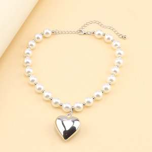 สร้อยคอประดับมุกเทียม จี้รูปหัวใจ เครื่องประดับสำหรับงานปาร์ตี้ของผู้หญิง ดีไซน์ทรงเรขาคณิต แหล่งกำเนิดอี้หวู่ - Product Image 3