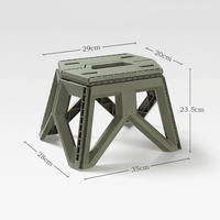 GUGU MEOW Tabouret carré pliable portable en plastique pour extérieur - Meuble de camping, pêche, changement de chaussures, chaise de jardin, utilisation pour enfants