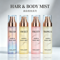 Paquete de 4 pulverizadores de perfume cosmético de tamaño de viaje, coloridos, personalizables, con capacidad ajustable, para cabello y cuerpo, de niebla fina, vacíos, recargables y a prueba de fugas.