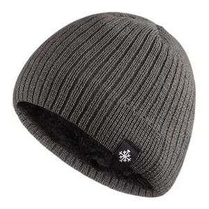 Knitted Ski Cap Khaki <b>Warm</b> Winter <b>Hat</b> With Snowflake Logo Adult Unisex - Product Image 4