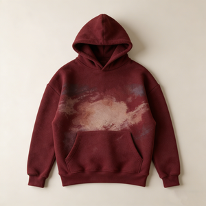 <span class=keywords><strong>Sweat</strong></span>-shirts personnalisés OEM pour hommes, dégradé <span class=keywords><strong>bordeaux</strong></span>, en molleton, avec poche surdimensionnée, style décontracté pour le streetwear urbain - Product Image 3
