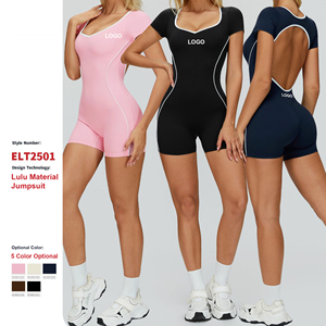 Traje de Yoga de Una Pieza Ajustado con Tirantes Cruzados y Logotipo Personalizado, Conjunto Deportivo para <span class=keywords><strong>Mujer</strong></span> - Product Image 2