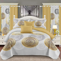 Ensemble de literie personnalisé de 24 pièces pour la maison et l'hôtel, housse de couette bon marché, taie d'oreiller, taies d'oreiller, salle de bain, 6 ensembles de couvre-lit avec rideaux