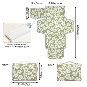 Cambiador de Bebé Impermeable Personalizado con Diseño de Hibisco Hawaiano, Plegable para Exteriores, Bolsa de Pañales para Bebés Recién Nacidos, Tapete para Cambiar Pañales para Niños y Niñas - Product Image 4