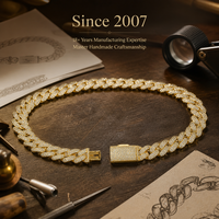 Collier cubain CCN ZIRCON Iced Out en laiton plaqué or épais, personnalisé, bijoux hip-hop avec formes géométriques – Vente directe usine