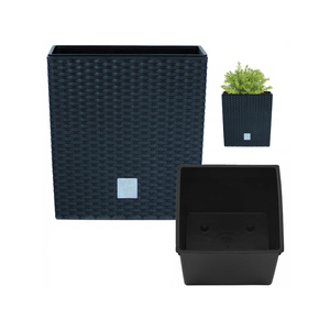 กระถางดอกไม้ Heos Anthracite พร้อมฝาครอบกันน้ำแข็งสำหรับป้องกันในฤดูหนาว - Product Image 3