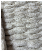 Plaid en fausse fourrure de lapin double face, plissé, luxueux, doux, réversible, lesté, effet vison, 60 x 72 pouces, blanc