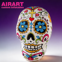 Calavera gonflable géante, ornement gonflable Dia de los Muertos, crâne de sucre gonflable personnalisé
