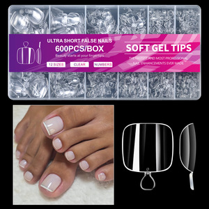 240/600Pcs ABS Toe <b>Nail</b> Tips Soft Gel Artificial Toenail <b>Extension</b> Tips for Professional <b>Nail</b> Salon - Product Image 6