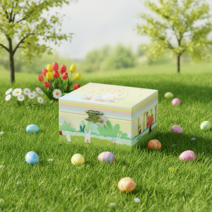 Boîte à <span class=keywords><strong>musique</strong></span> personnalisée en bois de luxe avec figurine de lapin rotative |   Bijou musical artisanal pour filles, souvenir d'anniversaire - Product Image 6